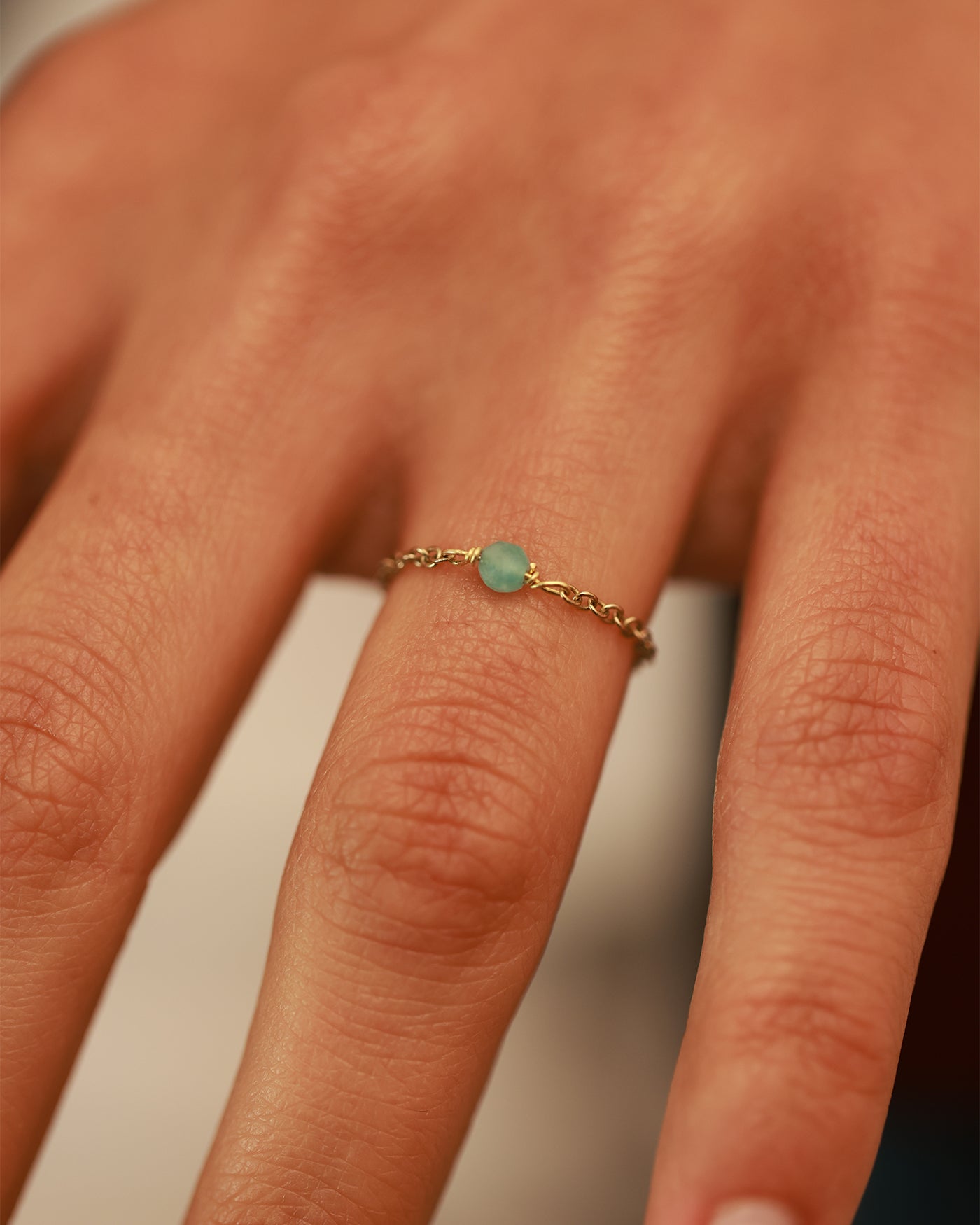 Lollipop ring Amazzonite